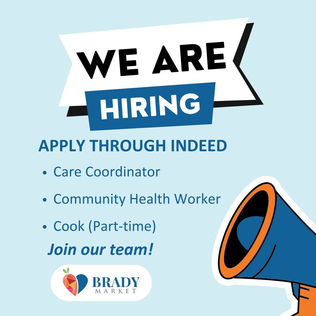 Join our team at Brady Market! Apply soon using the link in our bio. 

#hopehealthhealing 
#carecoordinator 
#communityhealthworker 
#cook 
#syracusejobs