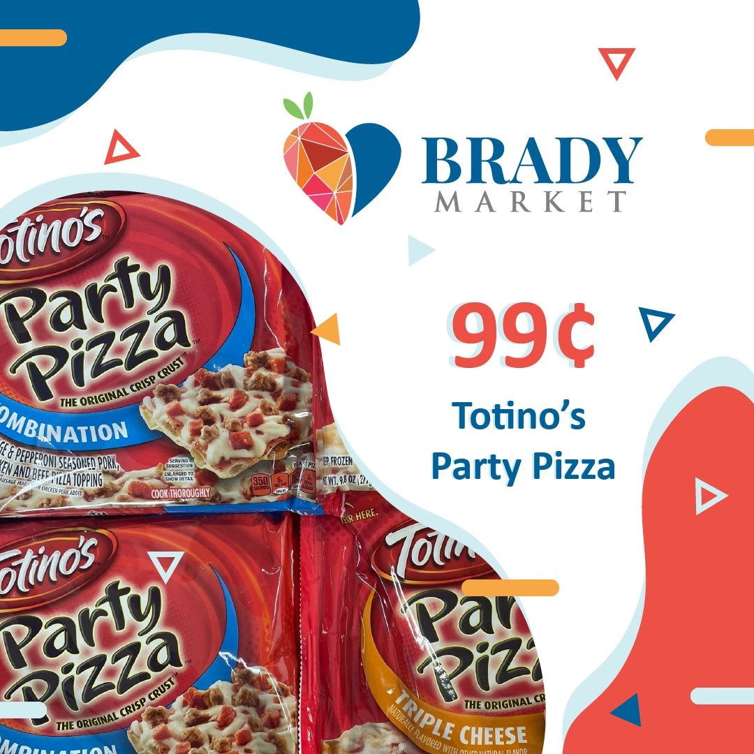 Make it a party with Totino's Party Pizza for 99 cents here at Brady Market!